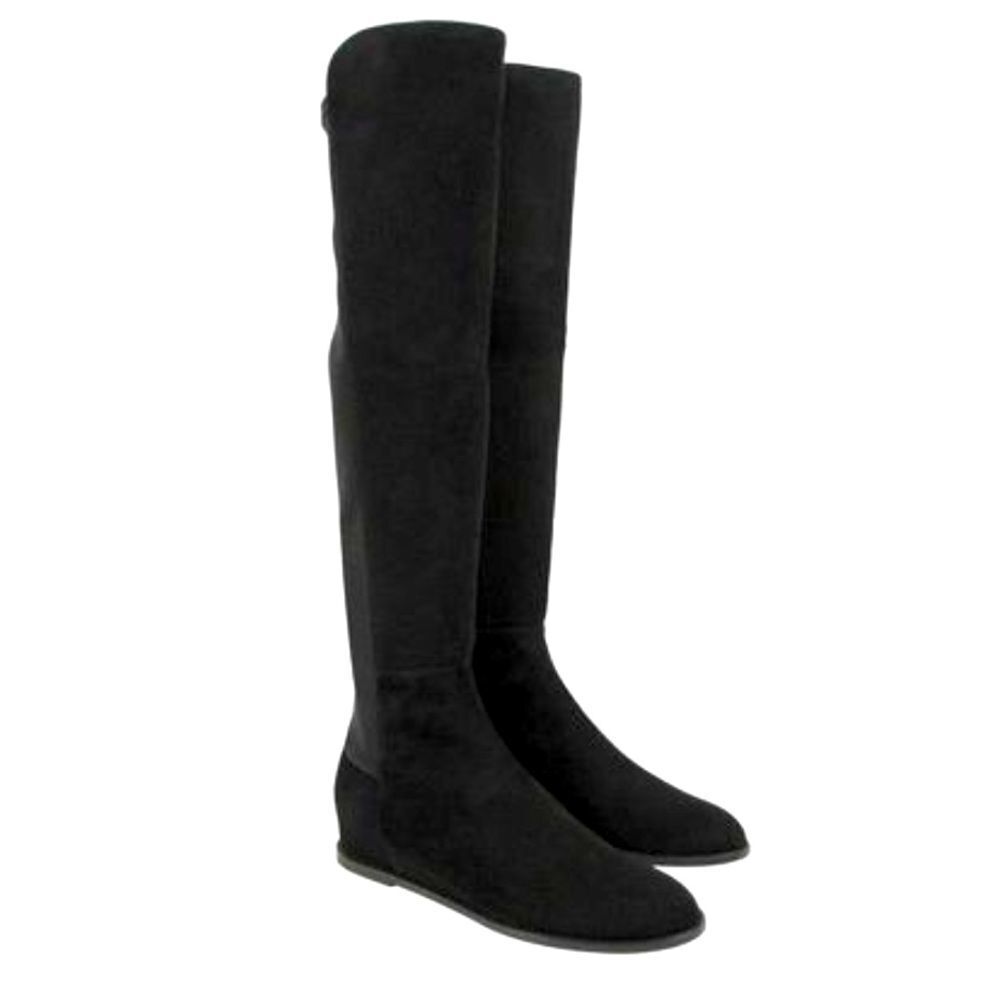 NEW Stuart Weitzman Mainline Black Suede OTK Boots w/Hidden Wedge US 10 - Picture 2 of 7